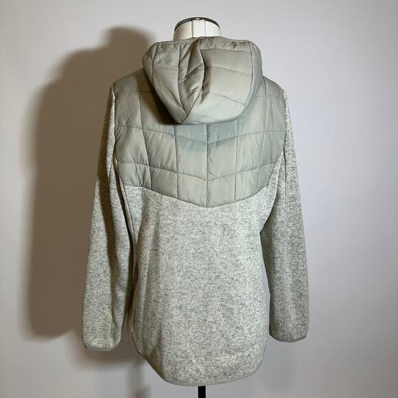 Kyodan Outdoor Ivory Green Zip Up Hooded Fleece Jacket Womens Size Large L - Picture 6 of 12
